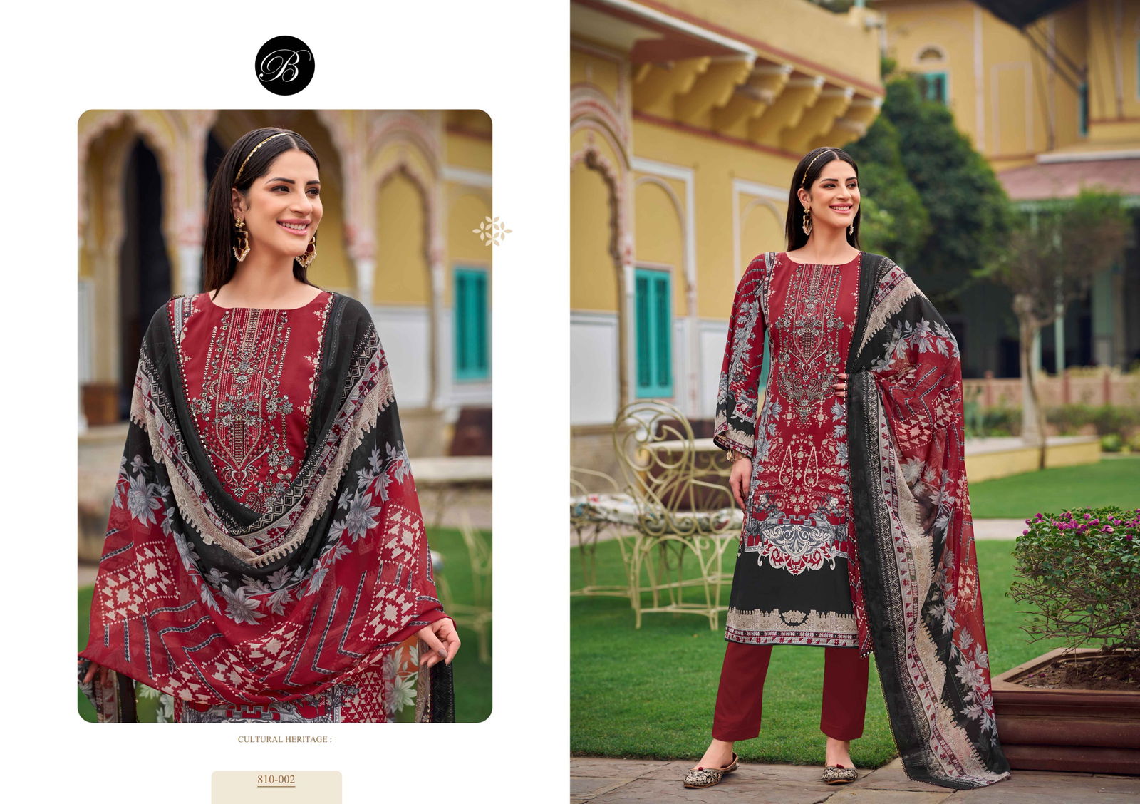 Gazal Vol 2 By Belliza Crepe Embroidered Dress Material Exporters In India